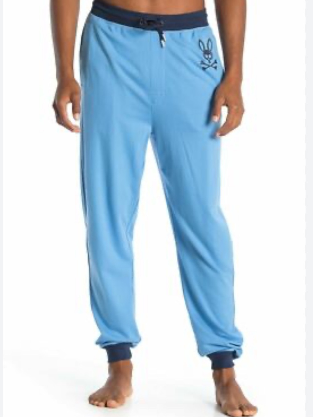 Psycho Bunny  Blue Jogger Pants with light blue Waistband size Medium